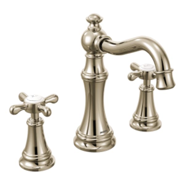 Moen Weymouth 8 in. Widespread 2-Handle High-Arc Bathroom Faucet Trim Kit in Nickel (Valve Sold Separately)