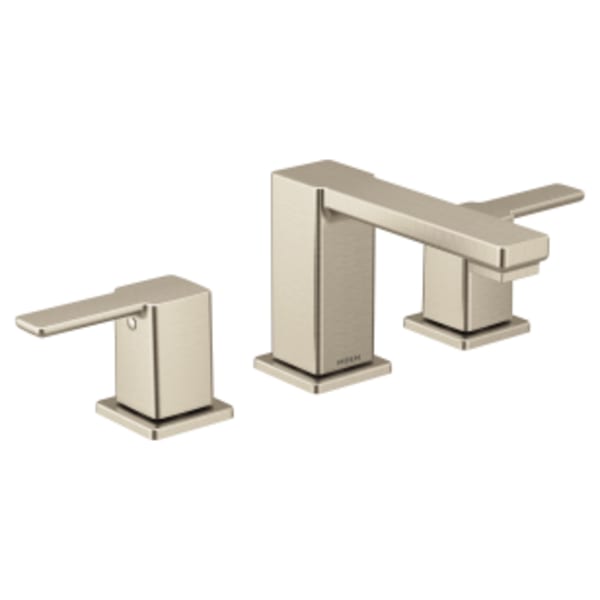 Moen 90 Degree Brushed nickel two-handle bathroom faucet