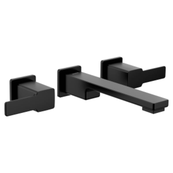 Moen 90 Degree Matte black two-handle wall mount bathroom faucet