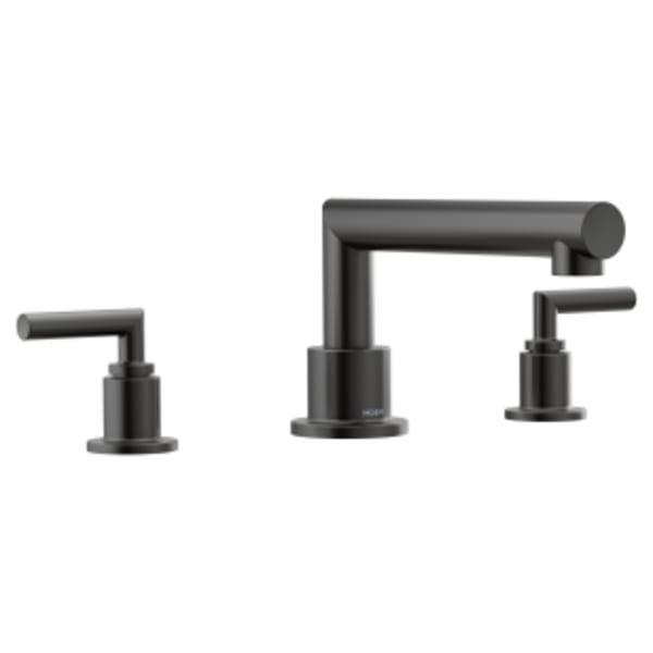 Moen Arris 2-Handle Deck-Mount Roman Tub Faucet Trim Kit in Matte Black (Valve Sold Separately)
