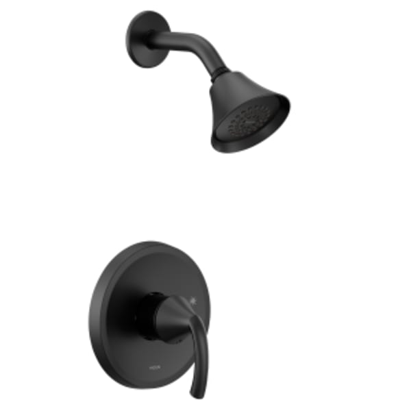 Moen Glyde M-CORE 2-Series Eco Performance 1-Handle Shower Trim Kit in Matte Black (Valve Sold Separately)