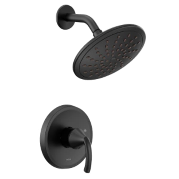 Moen Glyde M-CORE 2-Series Eco Performance 1-Handle Shower Trim Kit in Matte Black (Valve Sold Separately)