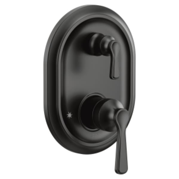 Moen Colinet Traditional M-CORE 3-Series 2-Handle Shower Trim with Integrated Transfer Valve in Matte Black (Valve Sold Separately)