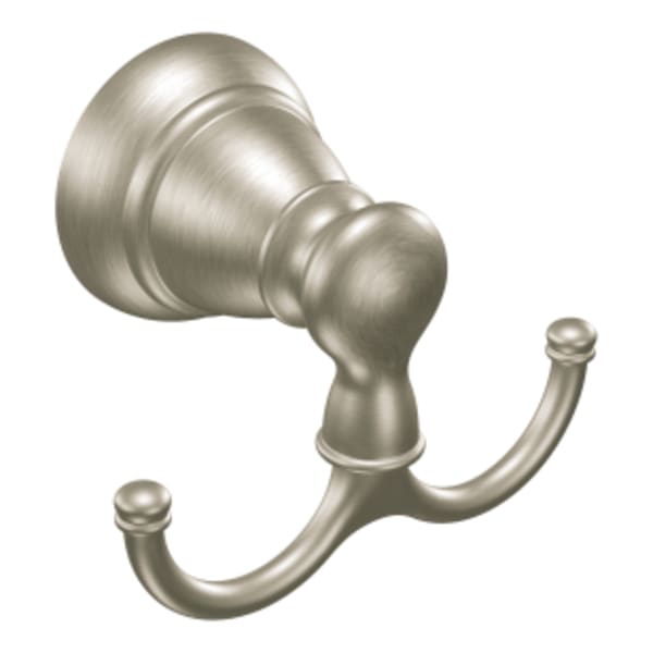 Moen Banbury Double Robe Hook in Spot Resist Brushed Nickel