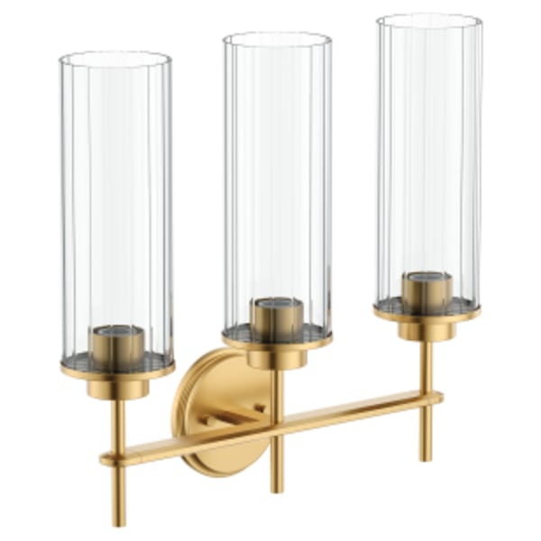 Moen Greenfield Brushed gold three globe bath light