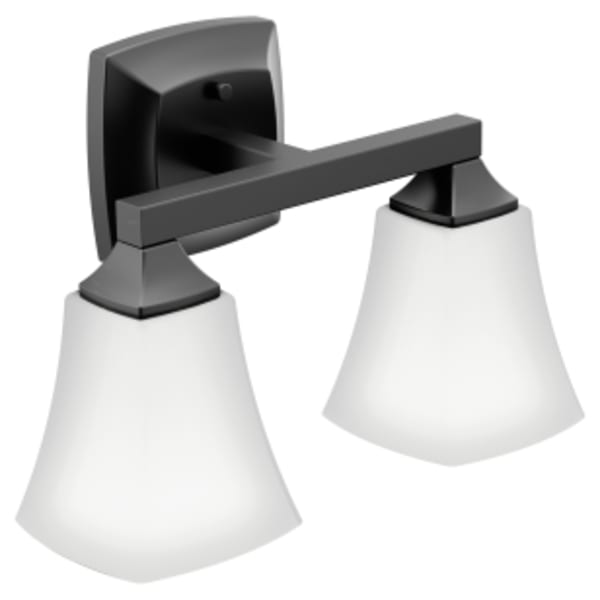 Moen Voss Matte black two globe bath light