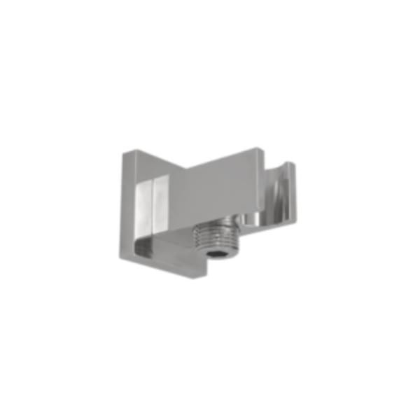 Square Waterway Elbow with Handshower Holder - Unlacquered Brass