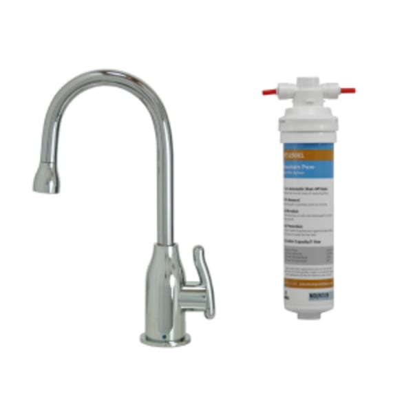 Point-of-Use Drinking Faucet with Modern Curved Body & Handle & Mountain Pure® Water Filtration System - PVD Brushed Nickel