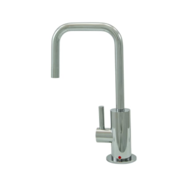 Hot Water Faucet with Contemporary Round Body & Handle (90° Spout) - Black