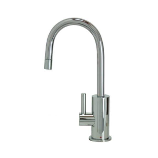 Hot Water Faucet with Contemporary Round Body & Handle - Tuscan Brass