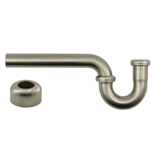 1-1/2" P-Trap - Traditional Style with High Box Flange - Satin Chrome