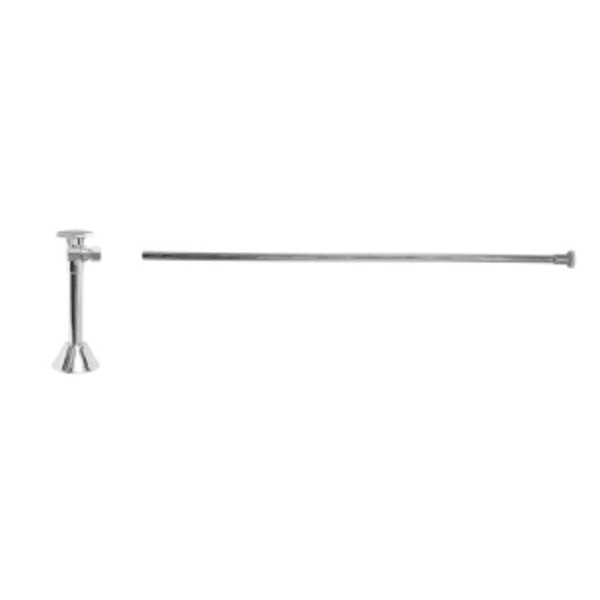 Toilet Supply Kit - Brass Oval Handle with 1/4 Turn Ball Valve (MT316-NL) - Angle Sweat, Flat Head Riser - Pewter