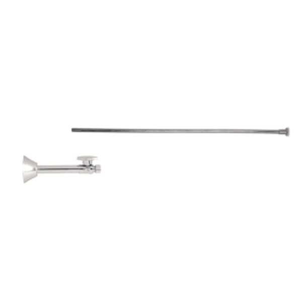 Toilet Supply Kit - Brass Oval Handle with 1/4 Turn Ball Valve (MT317-NL) - Straight Sweat, Flat Head Riser - Matte Black