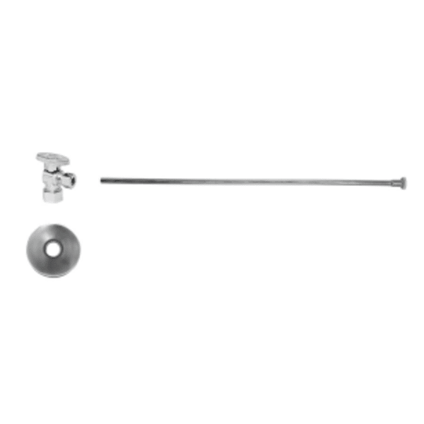 Toilet Supply Kit - Brass Oval Handle with 1/4 Turn Ball Valve (MT403-NL) - Angle, Flat Head Riser - Brushed Bronze