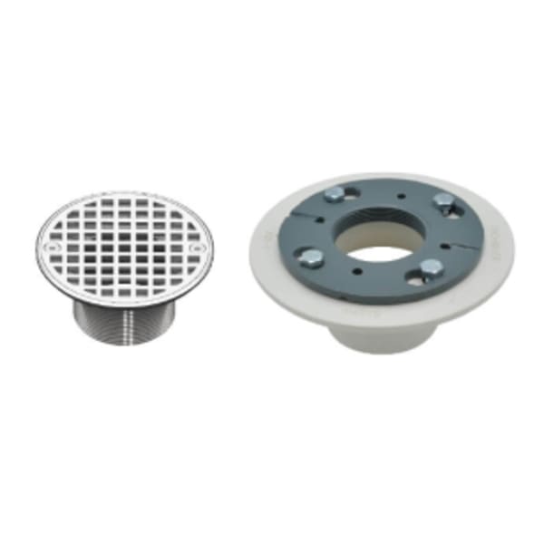 4" Round Complete Shower Drain - ABS - Matte Black