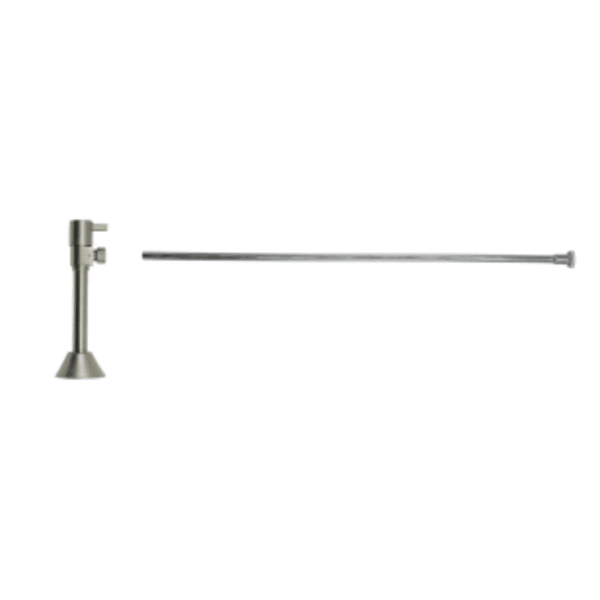 Toilet Supply Kit - Contemporary Lever Handle with 1/4 Turn Ceramic Disc Cartridge Valve (MT516L-NL) - Angle Sweat, Flat Head Riser - Satin Chrome