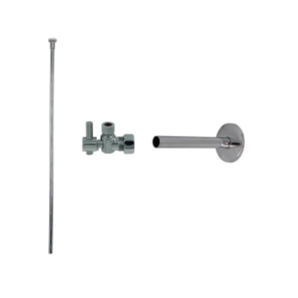 Toilet Supply Kit - Mini Lever Handle with 1/4 Turn Ball Valve (MT521-NL) - Angle, Cover Tube, Flat Head Riser - Matte Black