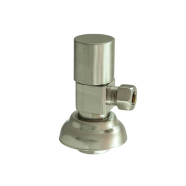 Contemporary Round Handle with 1/4 Turn Ceramic Disc Cartridge Valve - Lead Free - Angle (1/2" Compression) - Polished Copper