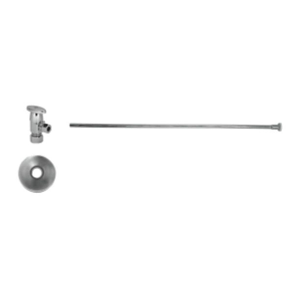 Toilet Supply Kit - Brass Oval Handle with 1/4 Turn Ceramic Disc Cartridge Valve (MT6003-NL) - Angle, Flat Head Riser - Brushed Bronze