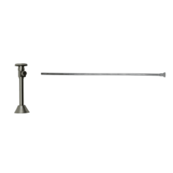 Toilet Supply Kit - Brass Oval Handle with 1/4 Turn Ceramic Disc Cartridge Valve (MT6160-NL) - Angle Sweat, Flat Head Riser - English Bronze