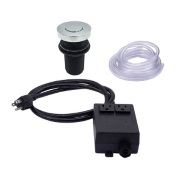 Round Deluxe Flush Waste Disposer Air Switch with Freedom Mount - Polished Nickel