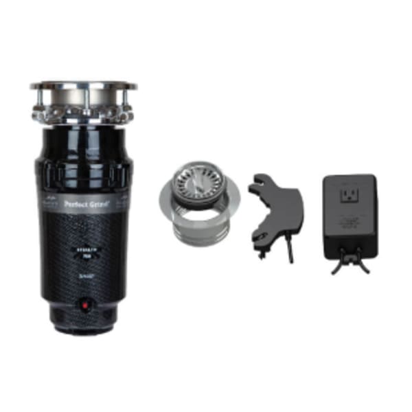 Batch Feed Waste Disposer System Kit with 3-Bolt Mount 3/4 HP Disposer - Polished Chrome