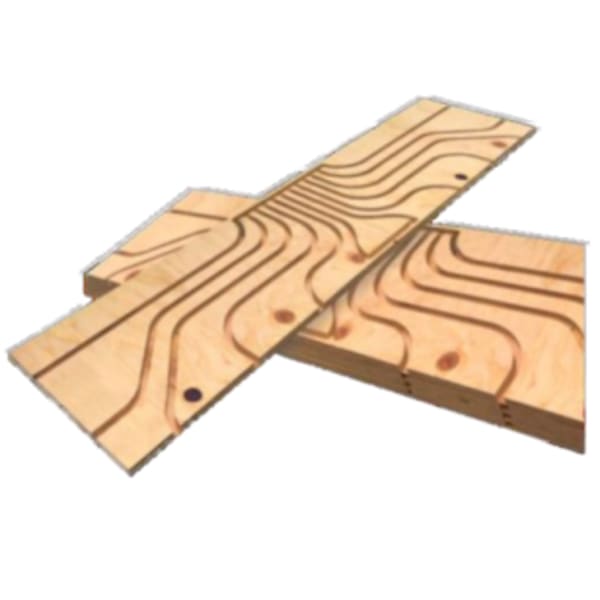 For 3/8 PEX Tubing - HeatPly - Radiant Wood Track - Turn-Around Panel - 6 in O.C. - 12 x 48