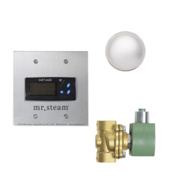 CU (Digital 1) 9 kW (9000 W) Steam Shower Generator Package with Digital 1 Control in Square Polished Chrome