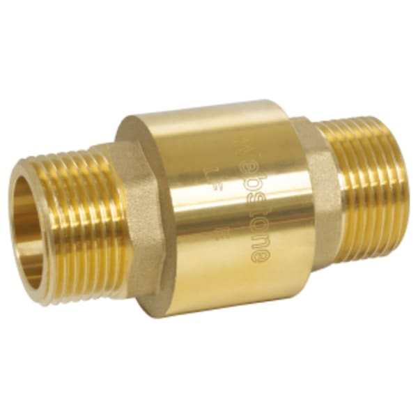 1" G Thread DZR Brass Serviceable In Line Spring Check Valve with Union Ends LF