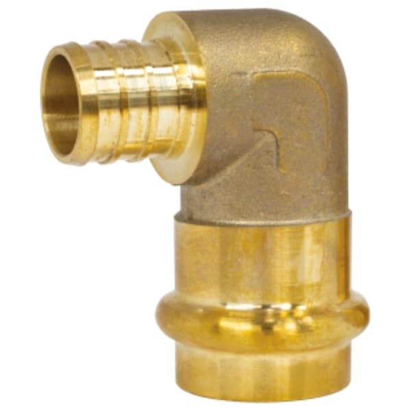 1-1/4" Press x F1807 PEX Forged DZR Lead-Free Brass 90° Transition Elbow