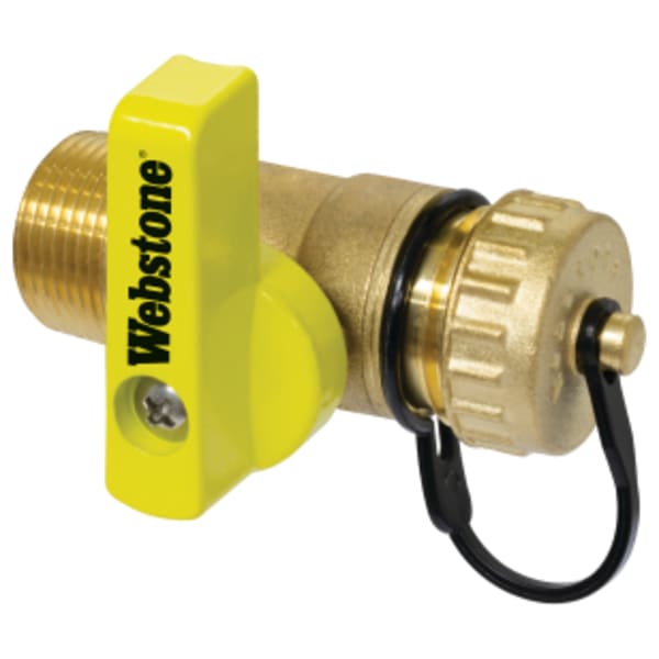 3/4" MPT x Hose Pro-Pal Add-A-Drain, H-Flow Forged DZR Lead-Free Brass Ball Valve, w/ Cap & Strap, & Adjustable Packing Gland