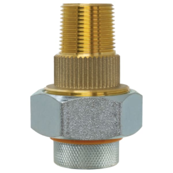 3/4" FPT Union x MPT Dielectric Union, Galvanized Steel & Lead-Free Brass, w/ Nylon Insulator Ring