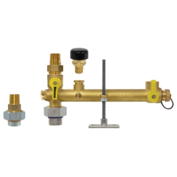3/4" FPT Union x MPT Pro-Pal Water Heater Service Valve Kit, Includes Dielectric Water Heater Supply Valve, w/ Expansion Tank Service, Dielectric Union Fitting, & Vacuum Relief Valve