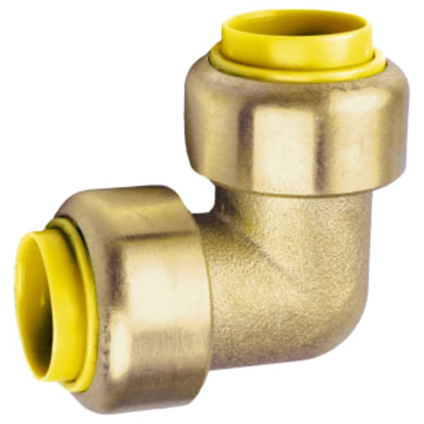 3/4" Push x Push ProPush 90 Degree Elbow, Forged DZR Lead-Free Brass Fitting, For Connection to Copper, CPVC or PEX