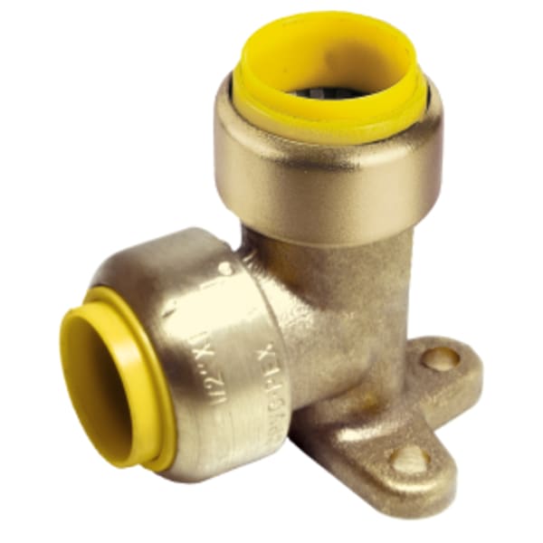 1/2" Push ProPush 90 Degree Elbow, Forged DZR Lead-Free Brass Fitting, For Connection to Copper, CPVC or PEX