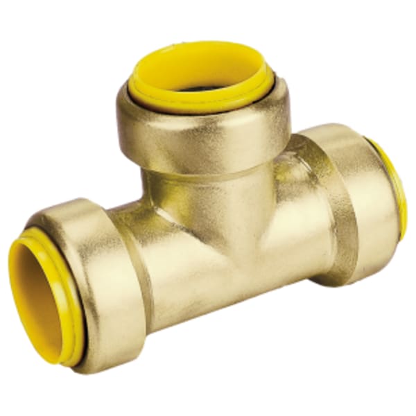 1/2" Push x Push x Push ProPush Tee, Forged DZR Lead-Free Brass Fitting, For Connection to Copper, CPVC or PEX