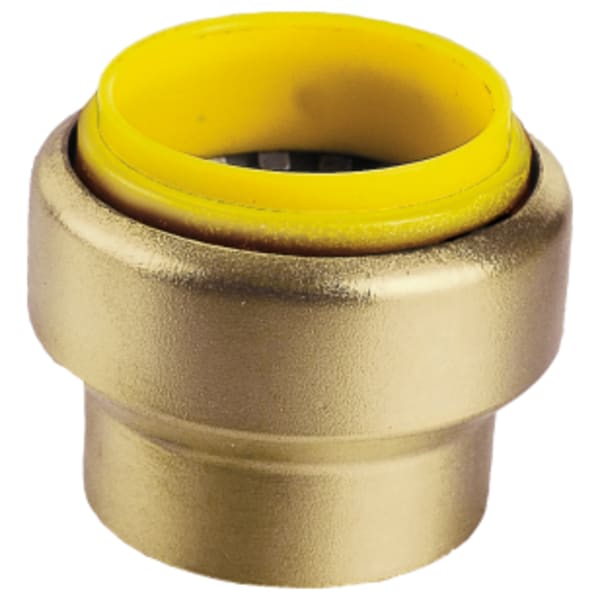 3/4" Push ProPush End Cap, Forged DZR Lead-Free Brass Fitting, For Connection to Copper, CPVC or PEX
