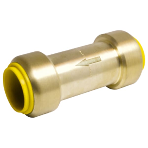 1" Push ProPush In-Line Spring Check Valve, Forged DZR Lead-Free Brass Fitting, For Connection to Copper, CPVC or PEX