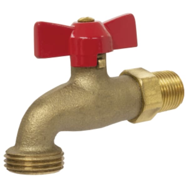 1/2" x 3/4" MPT x Hose Lead-Free Brass Hose Bib w/ 1/4 Turn Handle