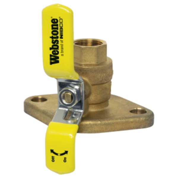 1-1/4" FPT x Flange Isolator Uni-Flange Ball Valve, Full Port Forged Brass Ball Valve, w/ Adjustable Packing Gland, Nuts & Bolts, Fits Standard & High Velocity Pumps