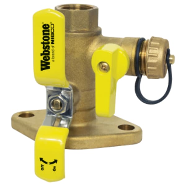 2" FPT x Flange Isolator w/ Drain, Full Port Forged Brass Uni-Flange Ball Valve, w/ Hi-Flow Hose Drain, Adjustable Packing Glands, Nuts & Bolts, Fits Standard & High Velocity Pumps