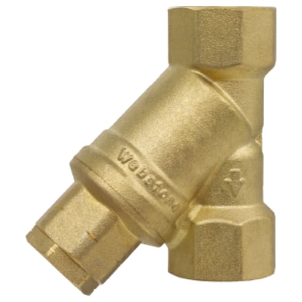 1/2" FPT Forged DZR Lead-Free Brass Y-Strainer (20 Mesh), w/ 1/2" Plugged NPT Port