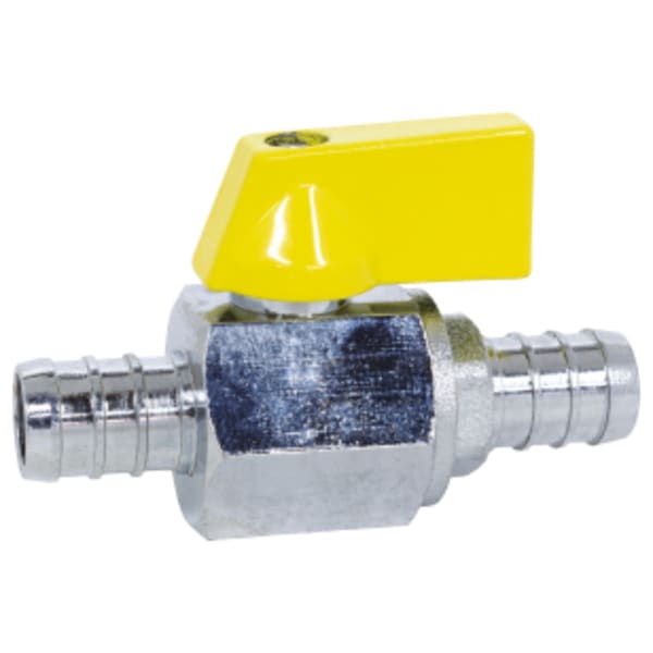 1/2" F1807 PEX Chrome-Plated Extruded Brass Mini Ball Valve, Hex Body