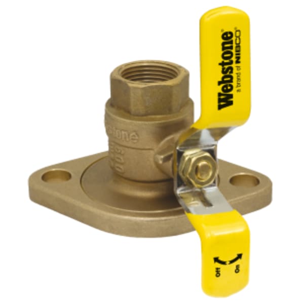 1-1/4" FPT x Rotating Flange Isolator w/ Rotating Flange, Full Port Forged Lead-Free Brass Uni-Flange Ball Valve, w/ Detachable Rotating Flange, Adjustable Packing Gland, Nuts & Bolts, Lead-Free Lead-Free Brass, Flange Fits Standard Size Pumps.
