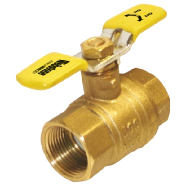 1" FPT Full Port Forged Lead-Free Brass Ball Valve, w/ Wing Style T-Handle, Adjustable Packing Gland