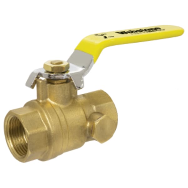 2" FPT Full Port Forged Brass Ball Valve, w/ 1/4" Gauge Port (Plugged), Reversible Handle, & Adjustable Packing Gland