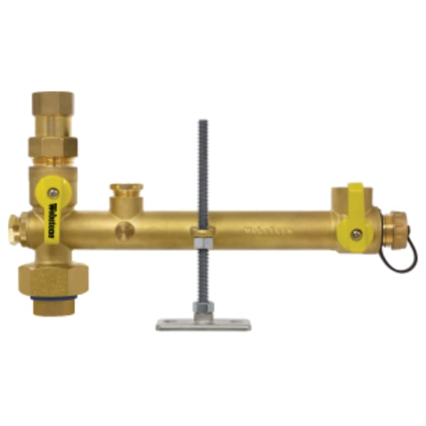 3/4" FPT Union x FPT Pro-Pal Water Heater Supply Valve, w/ Expansion Tank Service, Full Port DZR Lead-Free Brass Ball w/ Union End, w/ 3/4 Expansion Tank Port & Hi-Flow Hose Drain, (3) Plugged FIP Ports (1/2", 1/2" & 1/8"), Includes Mounting Hardware