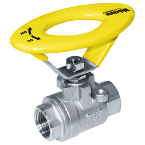 1/2" FPT Full Port 316 Stainless Steel Ball Valve, 2-Piece Investment Cast, w/ 304 Stainless Steel Locking Oval Handle, & Adjustable Packing Gland