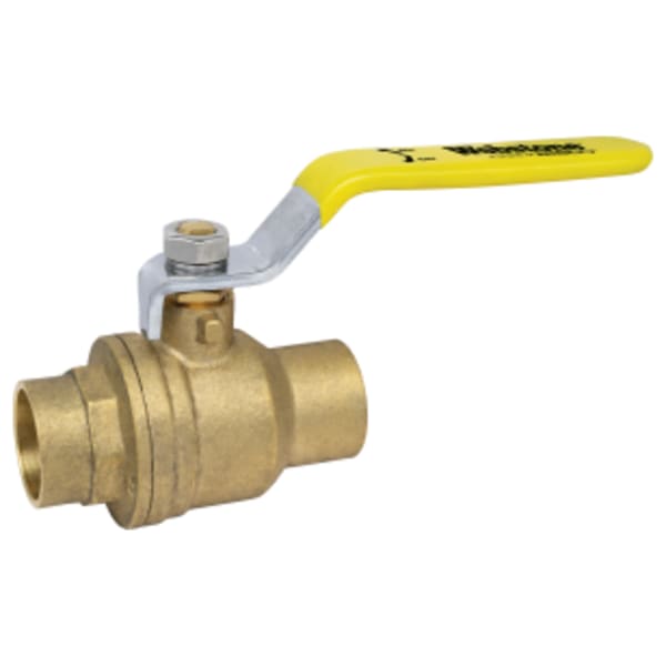 1-1/2" Sweat Full Port Forged Lead-Free Brass Ball Valve, w/ Adjustable Packing Gland