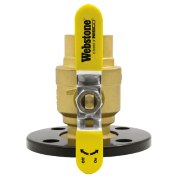 2" Sweat x Rotating Flange Isolator w/ Round Flange, Full Port Forged Brass Uni-Flange Ball Valve, w/ Detachable Rotating Flange, Adjustable Packing Gland, Nuts & Bolts, Fits High Efficiency Variable Speed Pumps, 4-3/4" Bolt Circle Flange